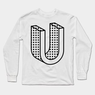 3D Ben Day Dot Isometric Letter U Long Sleeve T-Shirt